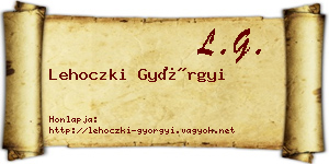 Lehoczki Györgyi névjegykártya